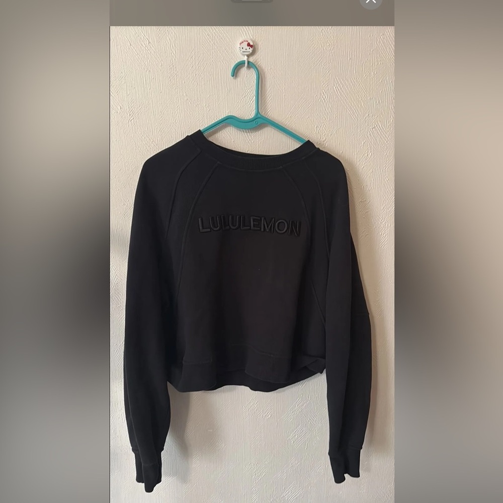 lululemon Scuba Women's Black Cropped Crew Sweatshirt
